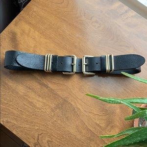 B-Low the Belt pale gold double buckle belt M
